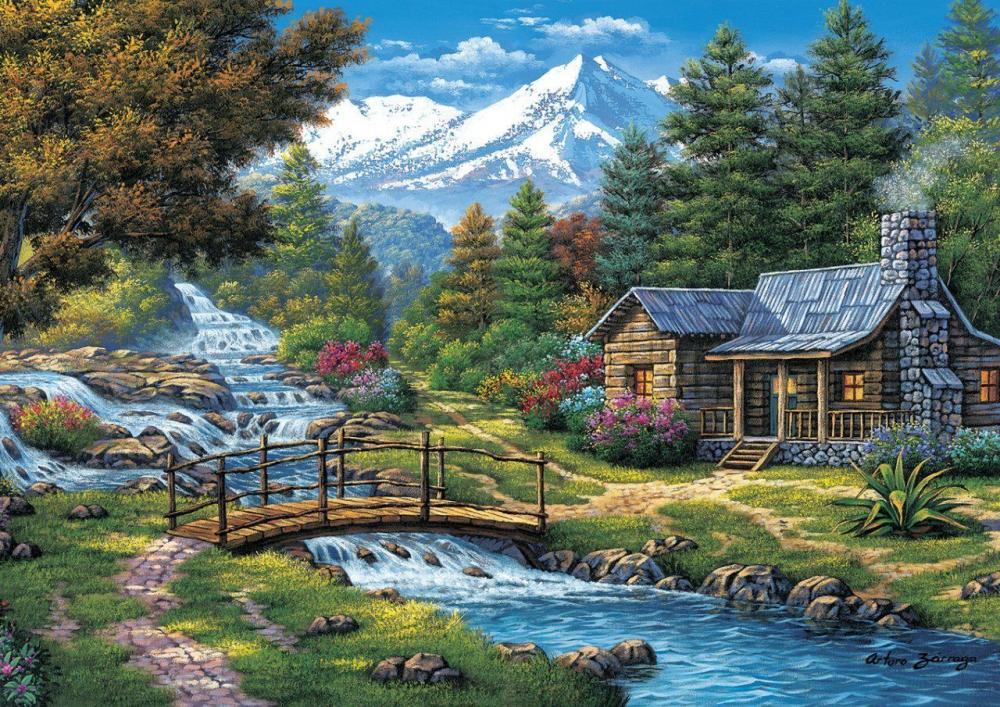 Puzzle Art Puzzle 2000 pieces Two cascades